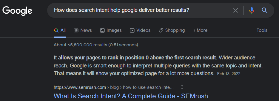 the search intent for why is search intent important